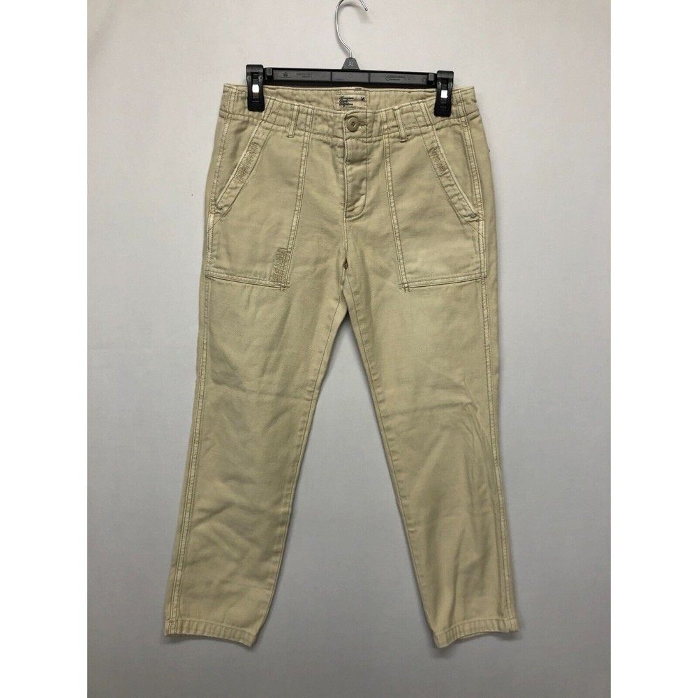 American Eagle Women Utility Pants Size 2 Beige Cotton Casual B229 -19